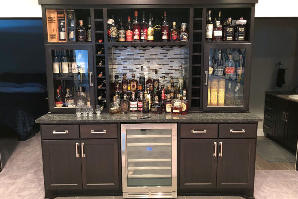 Custom Cabinetry Bourbon Bar Home Storage West Fargo, ND